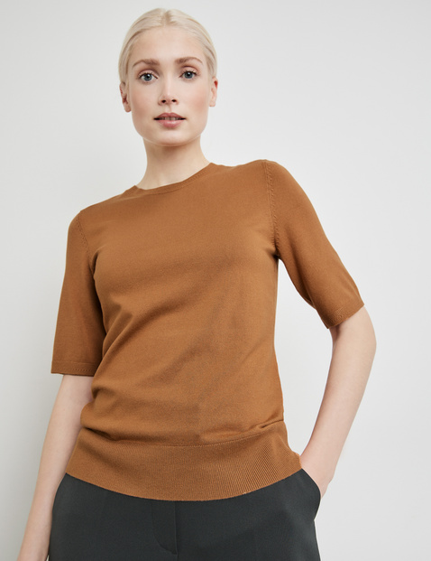 Feinstrickpullover mit halbem Arm