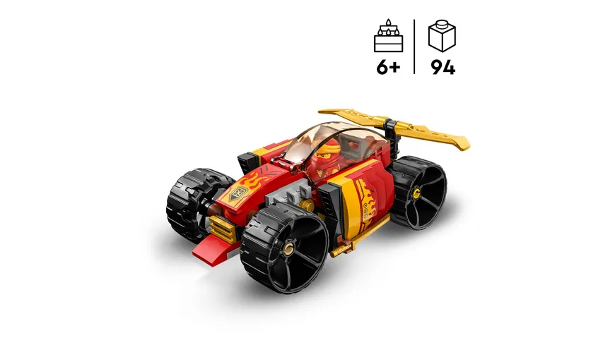 LEGO NINJAGO 71780 Kais Ninja-Rennwagen EVO Spielzeug mit Minifigur