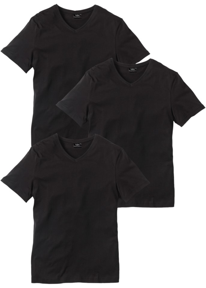 T-Shirt mit V-Ausschnitt (3er Pack)