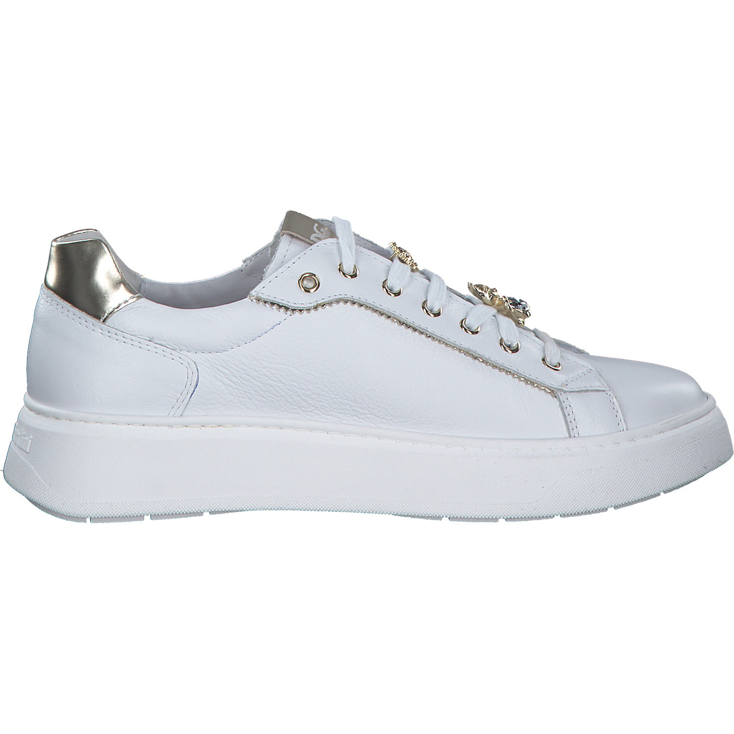 NeroGiardini E409975D, Schnürschuhe, Damen, Weiss-Gold