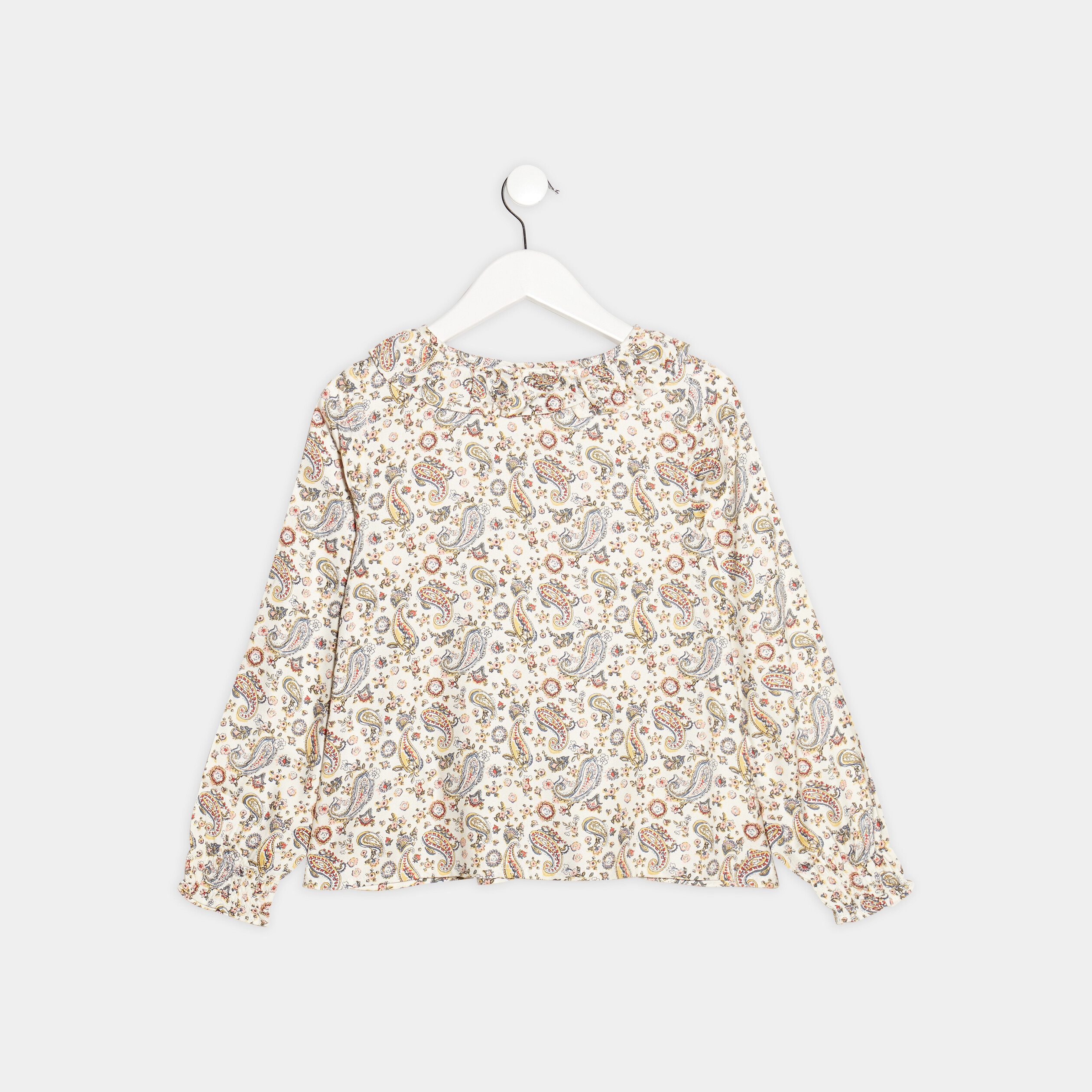 Blouse à col rond Creeks ecru fille | La Halle