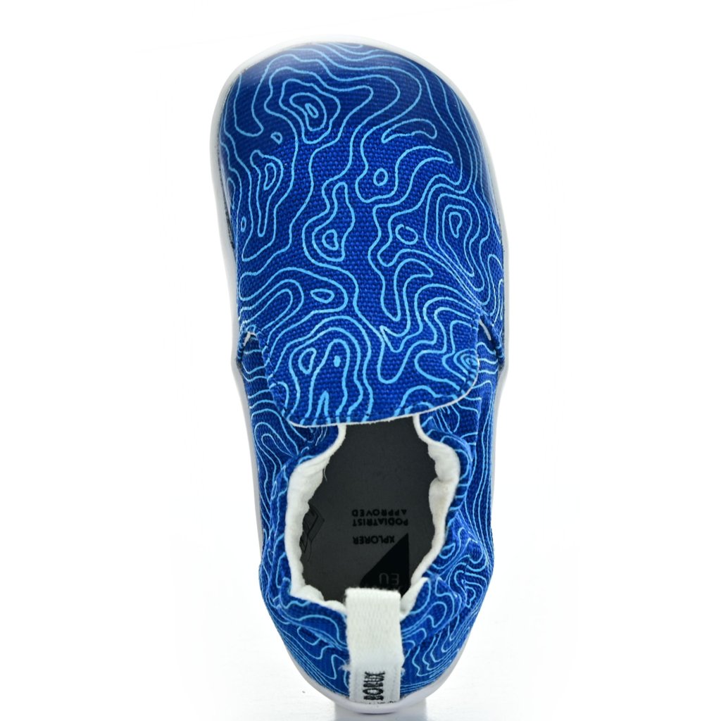 Bobux Scamp Organic Snorkel Blue Topographic Barfußschuhe