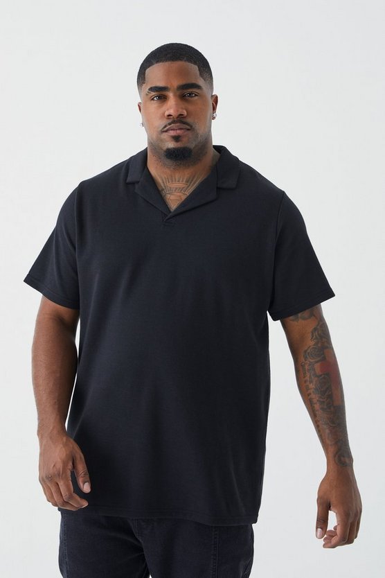Plus Slim-Fit Poloshirt aus Interlock-Jersey