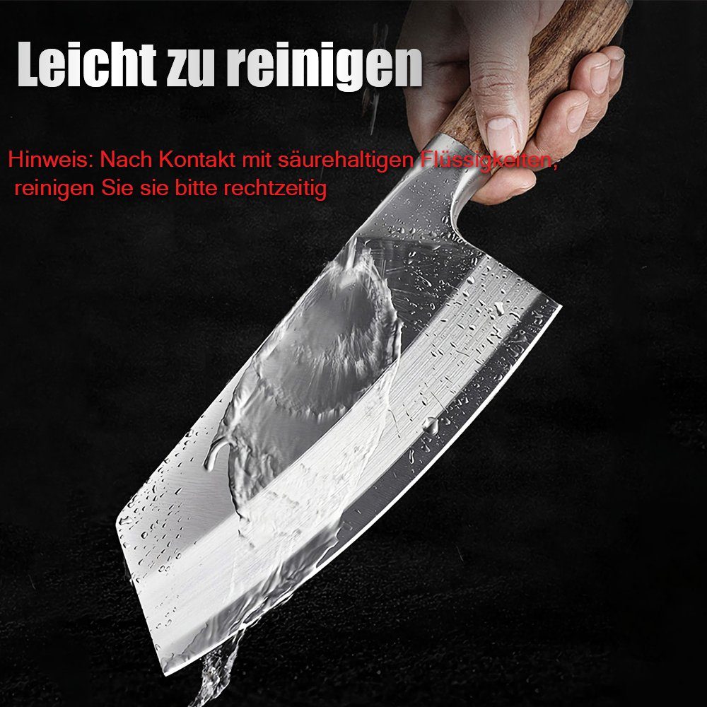 MDHAND Kochmesser Küche hohe Kohlenstoff-Edelstahl Schneiden Hackmesser, 32CM