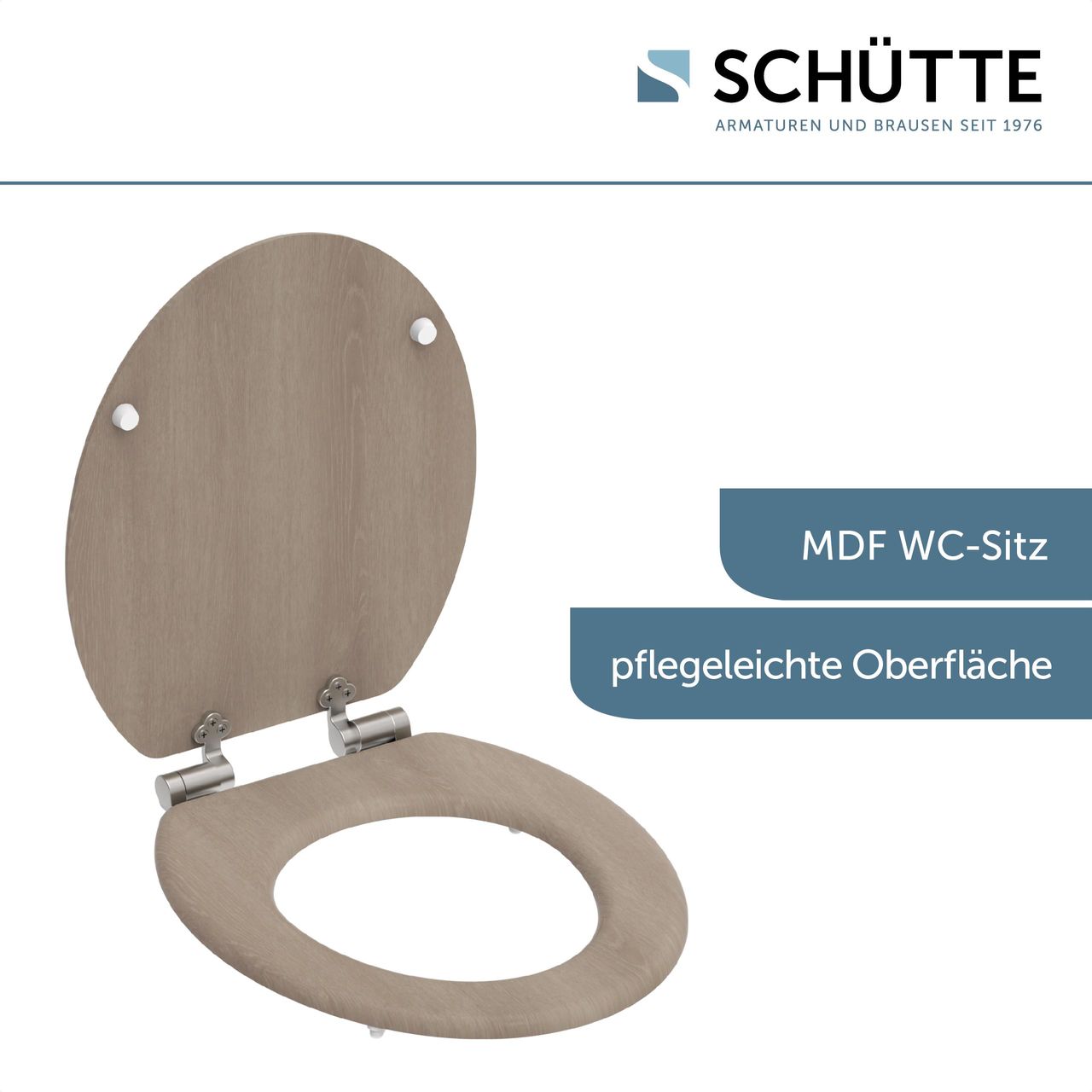 Schütte MDF WC Sitz MODERN WOOD,Toilettendeckel mit Absenkautomatik, Holzkern