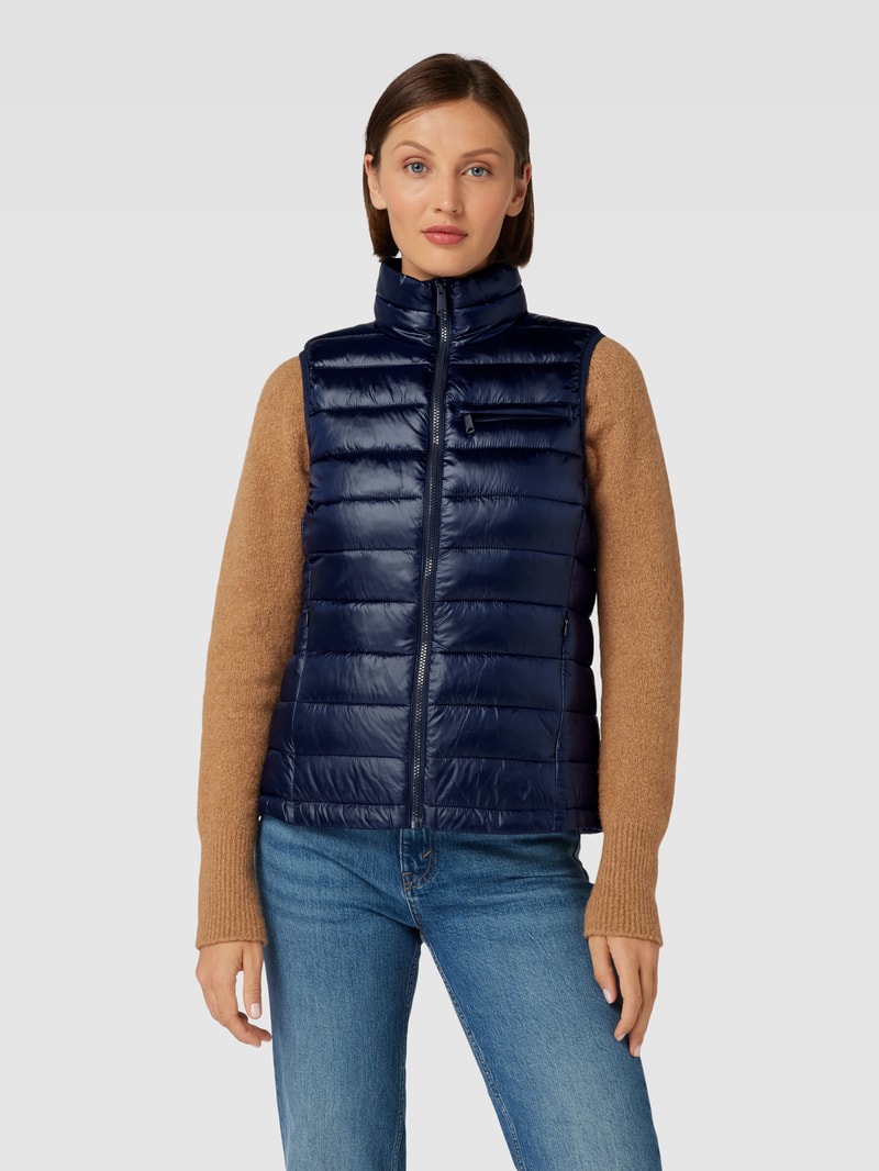 Steppweste mit Brusttasche in marineblau