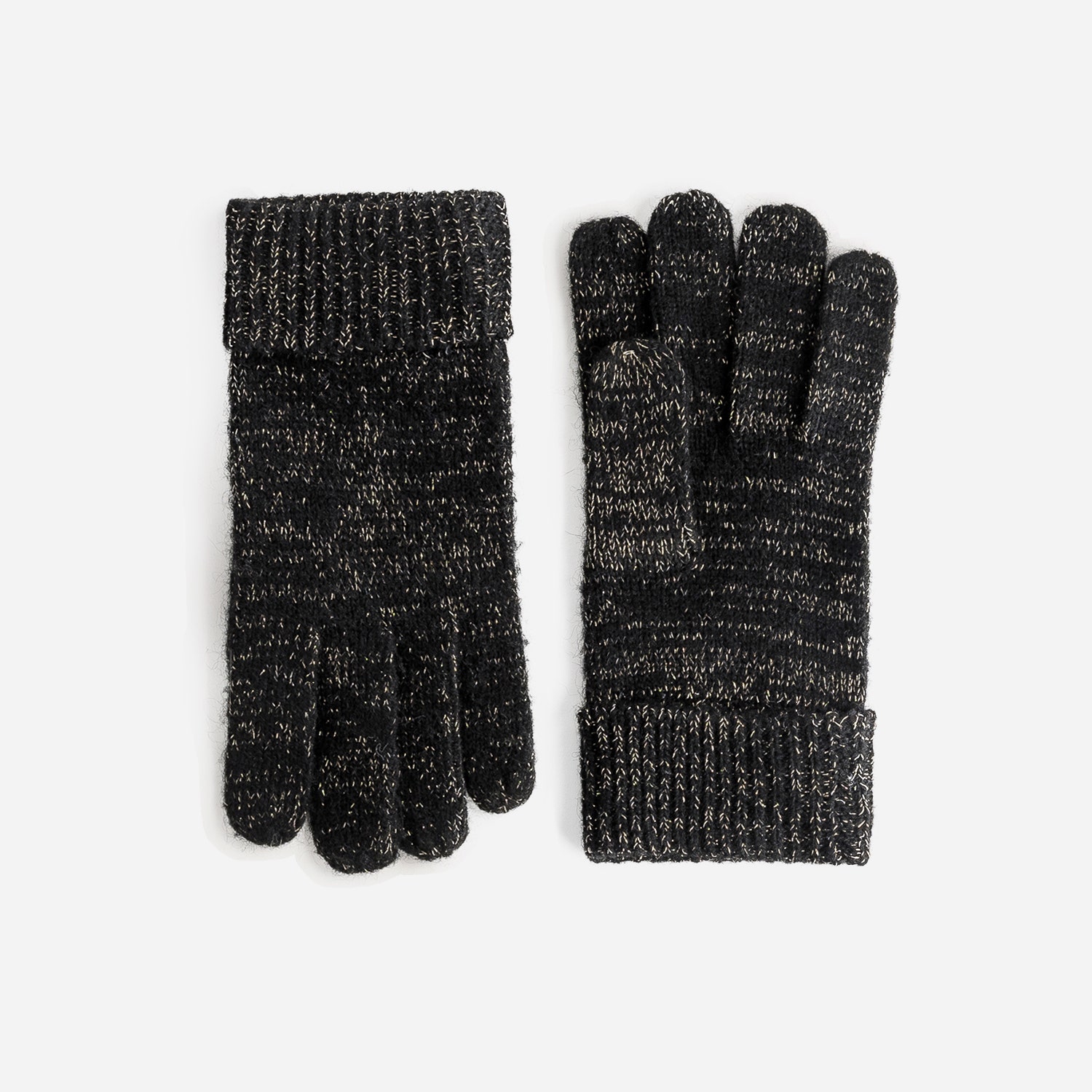 Gants noirs en tricot lurex