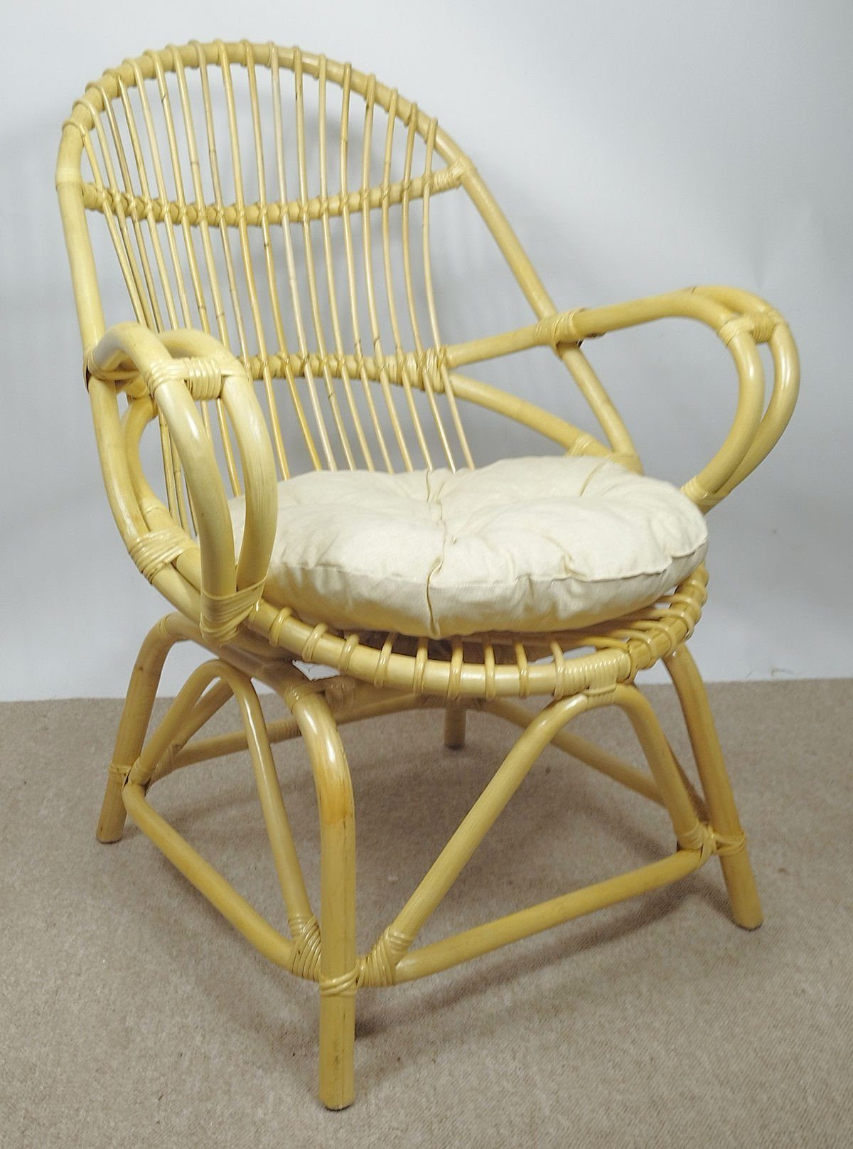 Rattani Rattanstuhl Rattansessel, Rattanstuhl Modell Katak, Rattan Natur