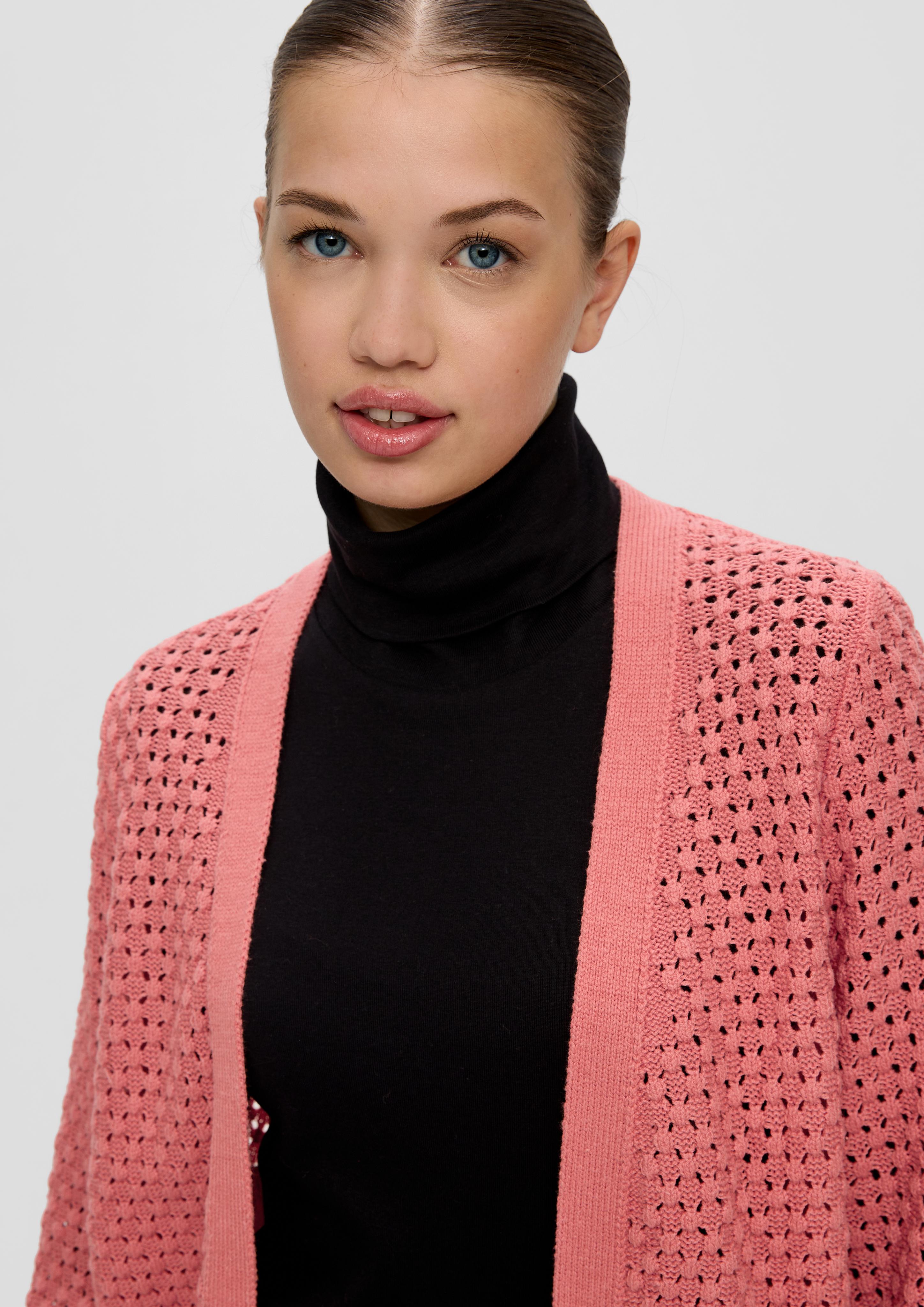 Lange Strickjacke aus Baumwollmix  2135345-2038