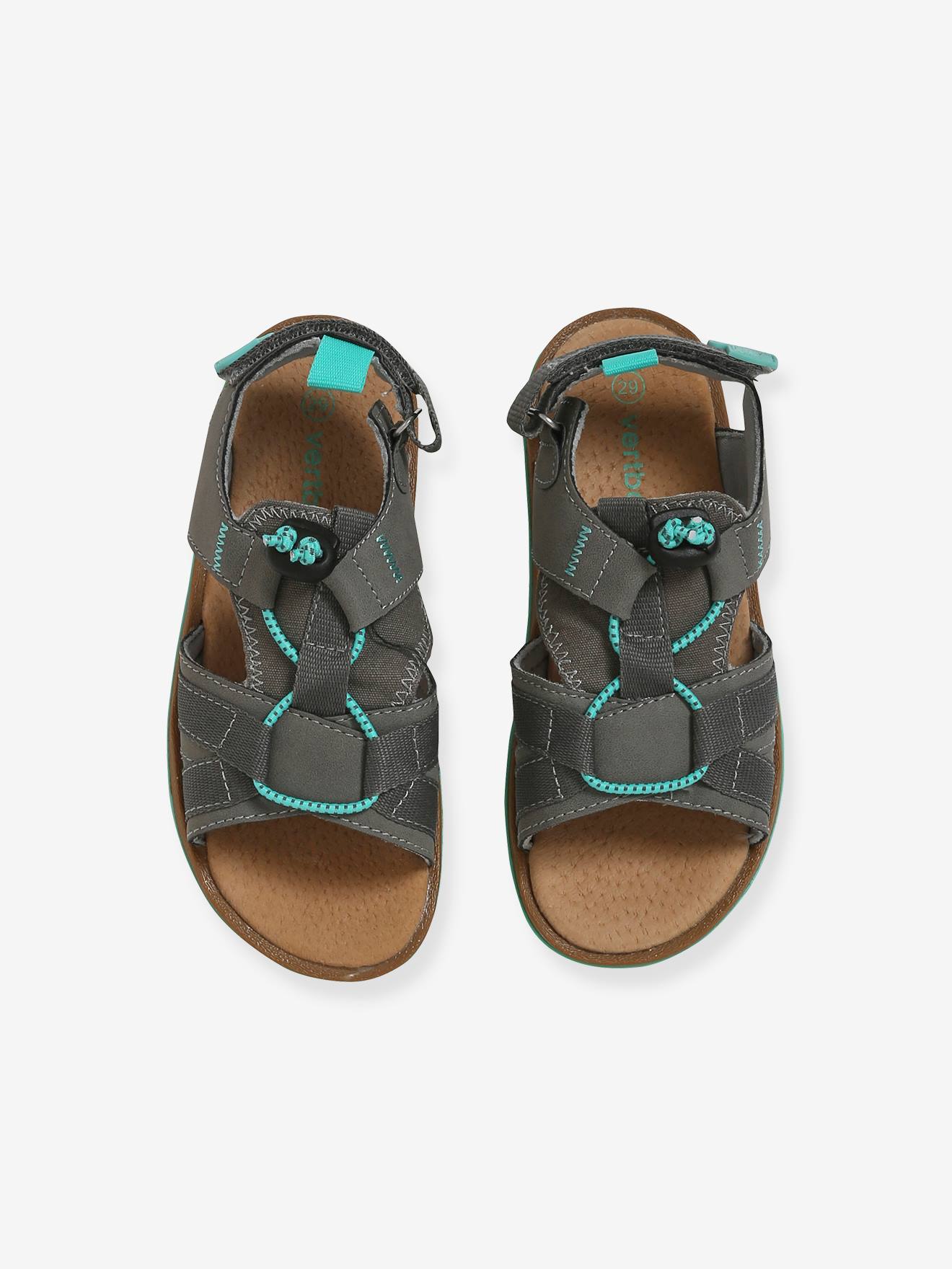 Sandales scratchées garçon bleu