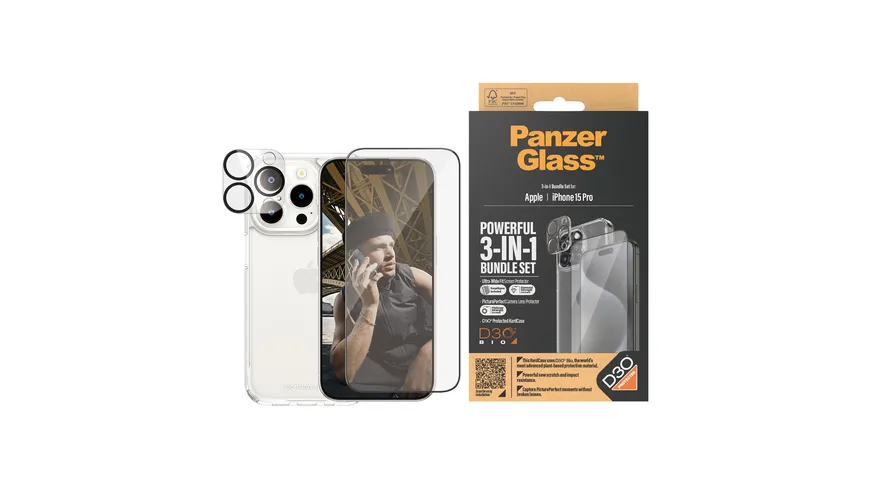 PanzerGlass iPhone 15 Pro 3-in-1 Pack
