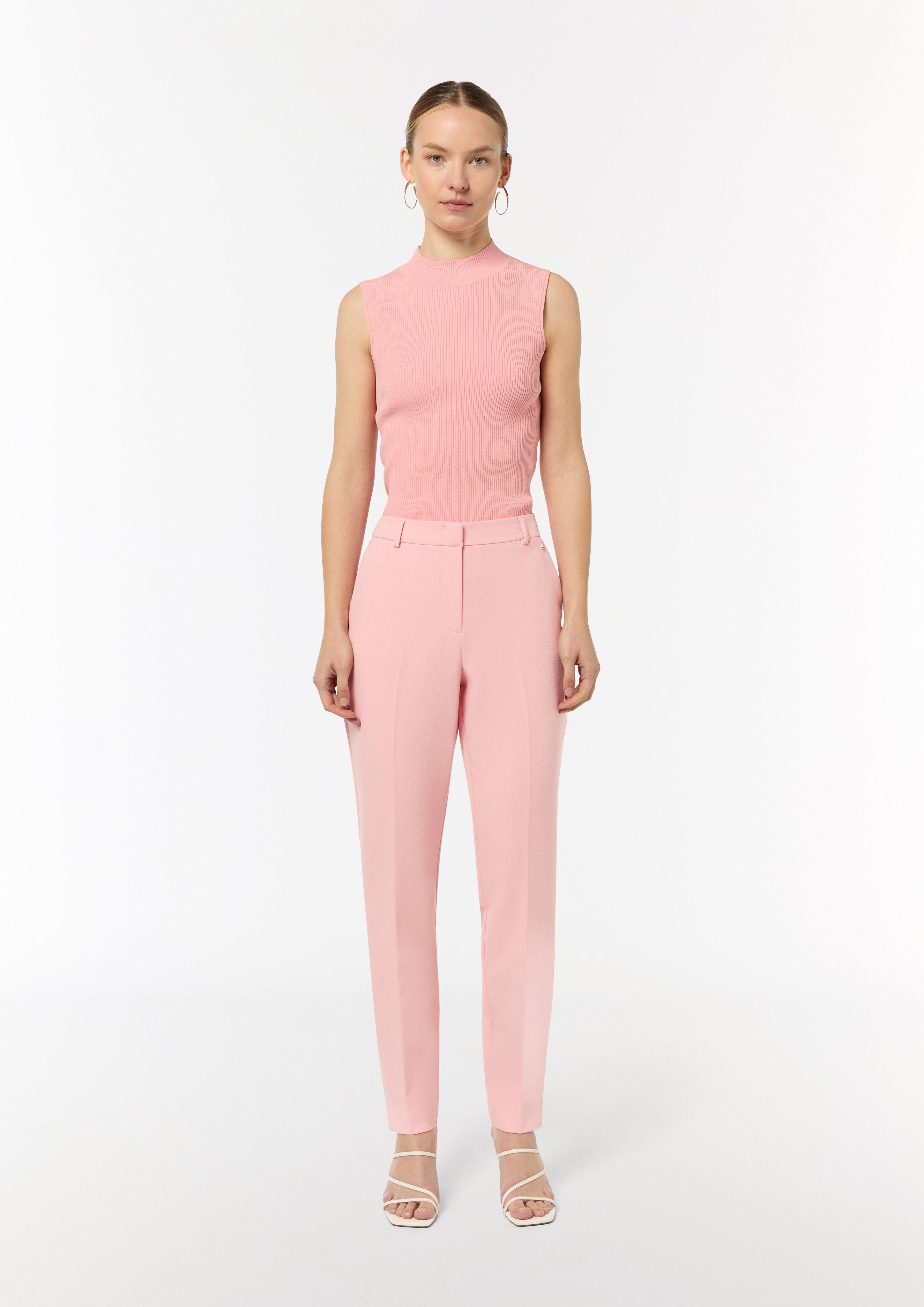 Regular: Hose mit Herringbone-Muster - rosa