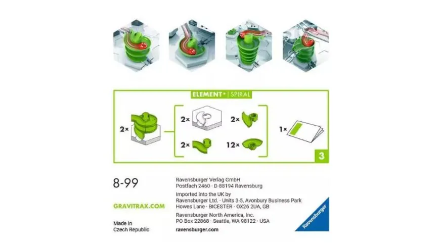 Ravensburger Beschäftigung - GraviTrax Element Spiral - Kugelbahn-Erweiterung