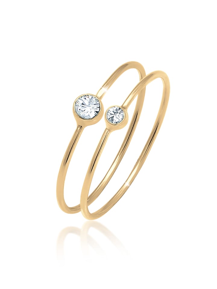 Elli Ring 925 Sterling Silber Ring Set in Gold günstig kaufen
