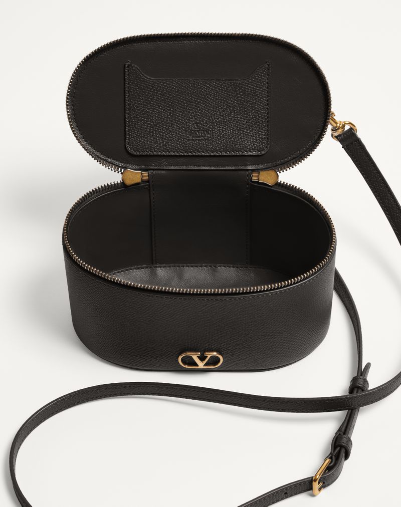 Mini Vanity Bag VLogo Signature em couro de bezerro granulado