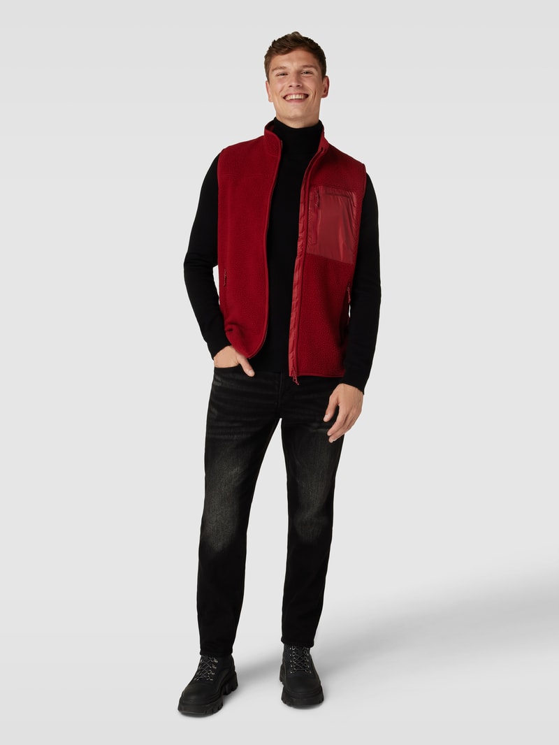Fleeceweste mit Brusttasche Modell 'Pile' in rot