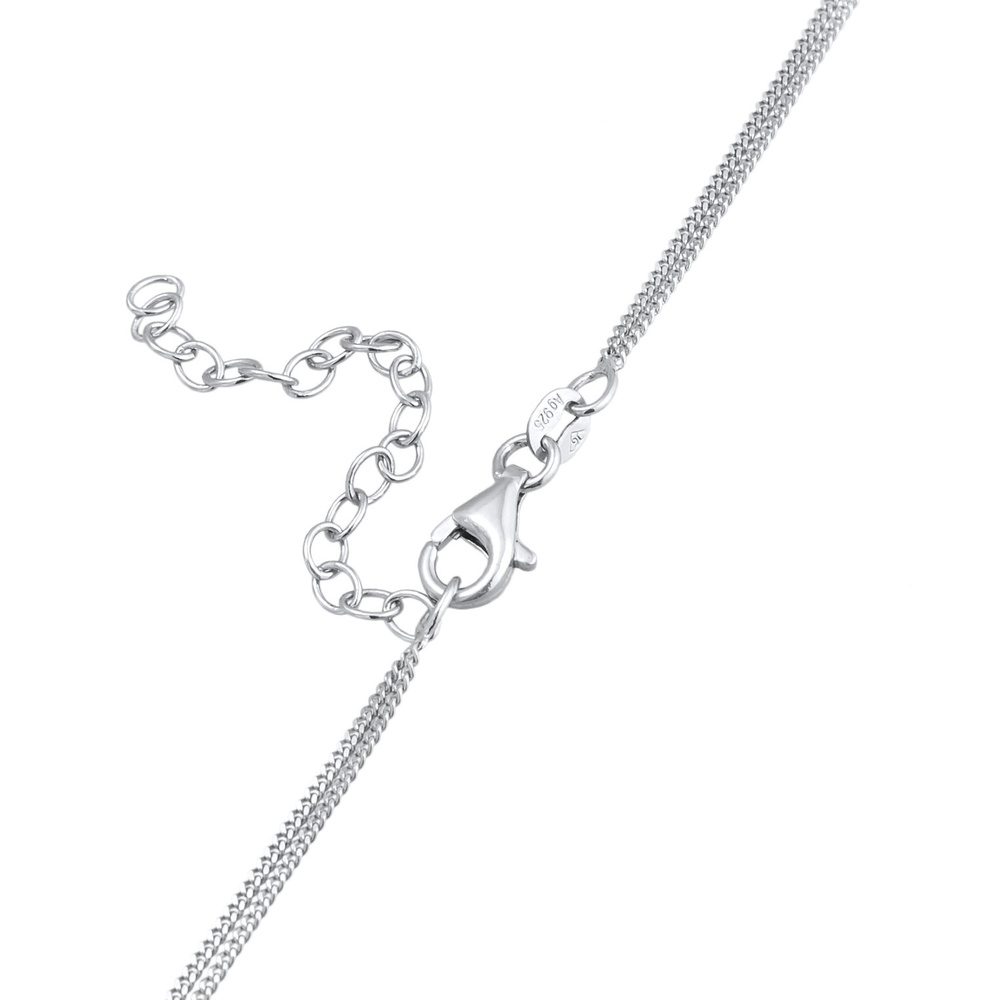 Elli Elli Collier Femmes Couches Plaquettes Pendentif Martelé en argent sterling 925 collier