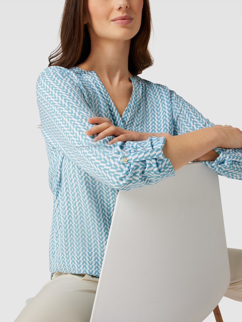 Blusenshirt mit Allover-Muster in lagune