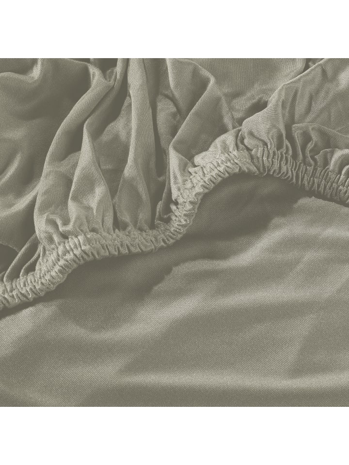 Erwin Müller Interlock-Jersey, Microfaser Spannbettlaken Landsberg in taupe günstig kaufen 140x200 cm - 160x200 cm