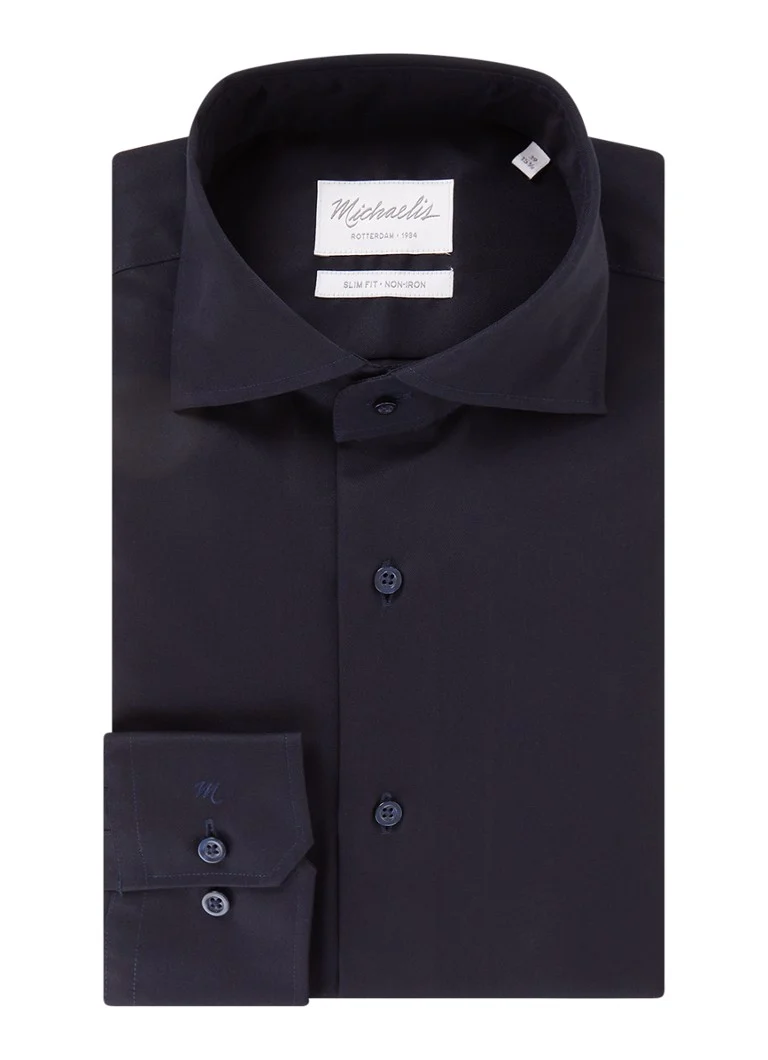 Cămașă Michaelis slim fit, cu finisaj anti-șifonare și guler italian.
