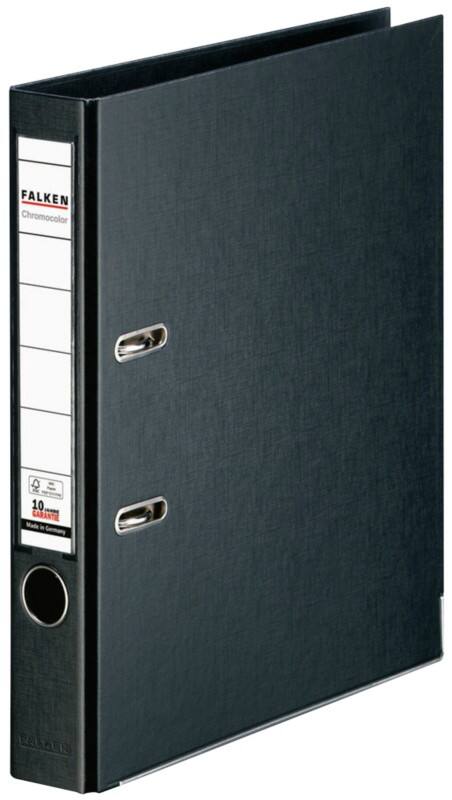 Falken Chromocolor Ordner DIN A4 50 mm Schwarz 2 Ringe Pappkarton, PP (Polypropylen)
