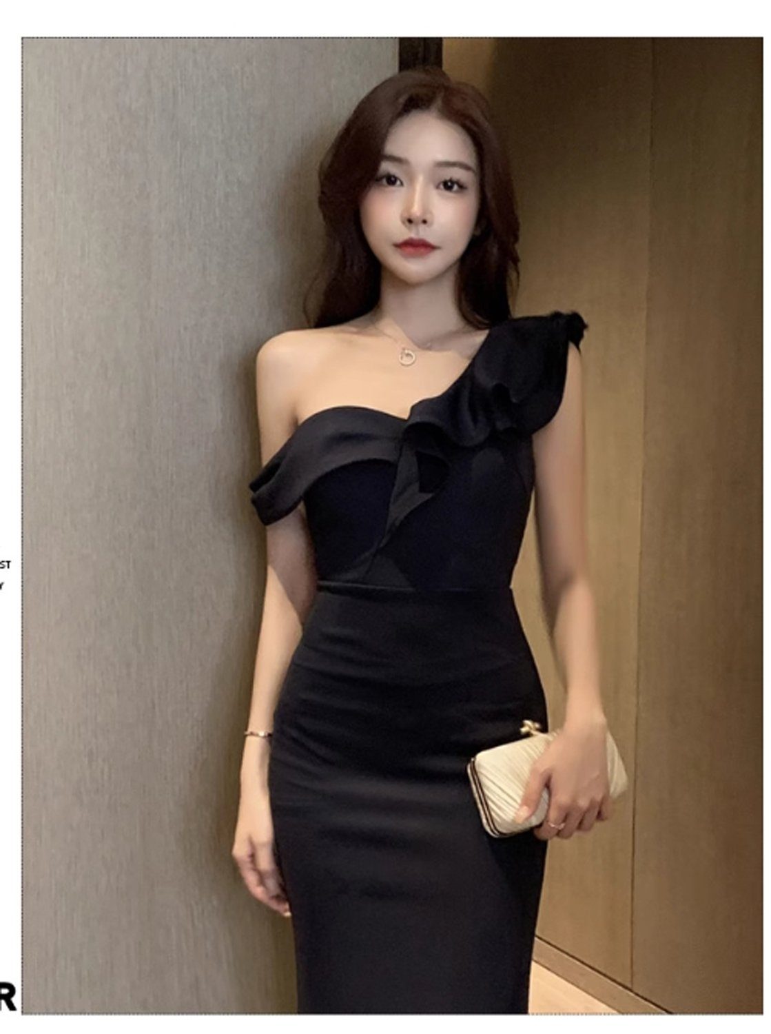 aikidio Stillkleid Unregelmäßiges, schmales One-Shoulder-Abendkleid