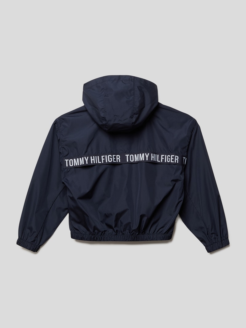 Jacke mit Brand-Schriftzug in marineblau