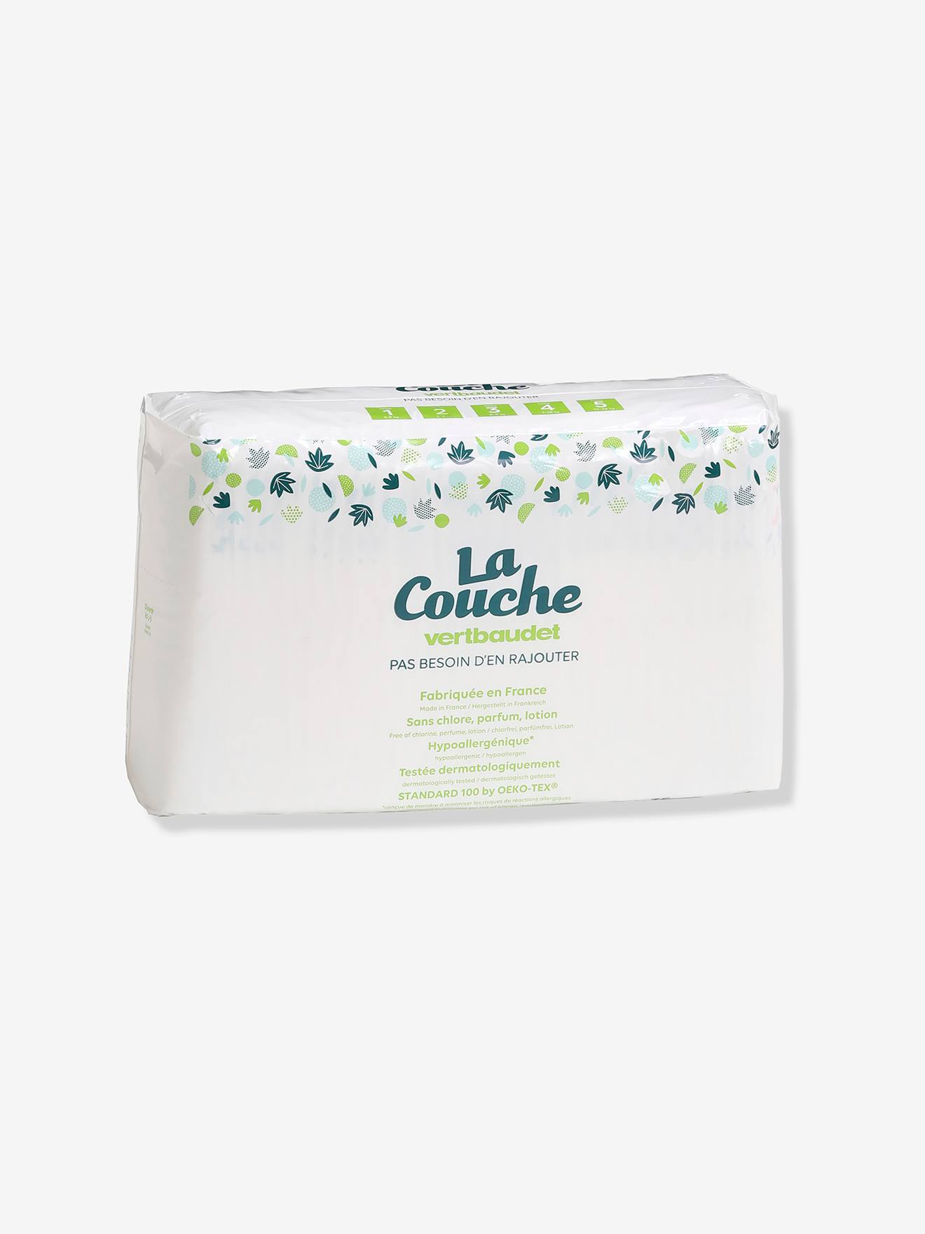 Box de 6 paquets de 32 couches T3 (de 4 à 9 kgs) VERTBAUDET blanc