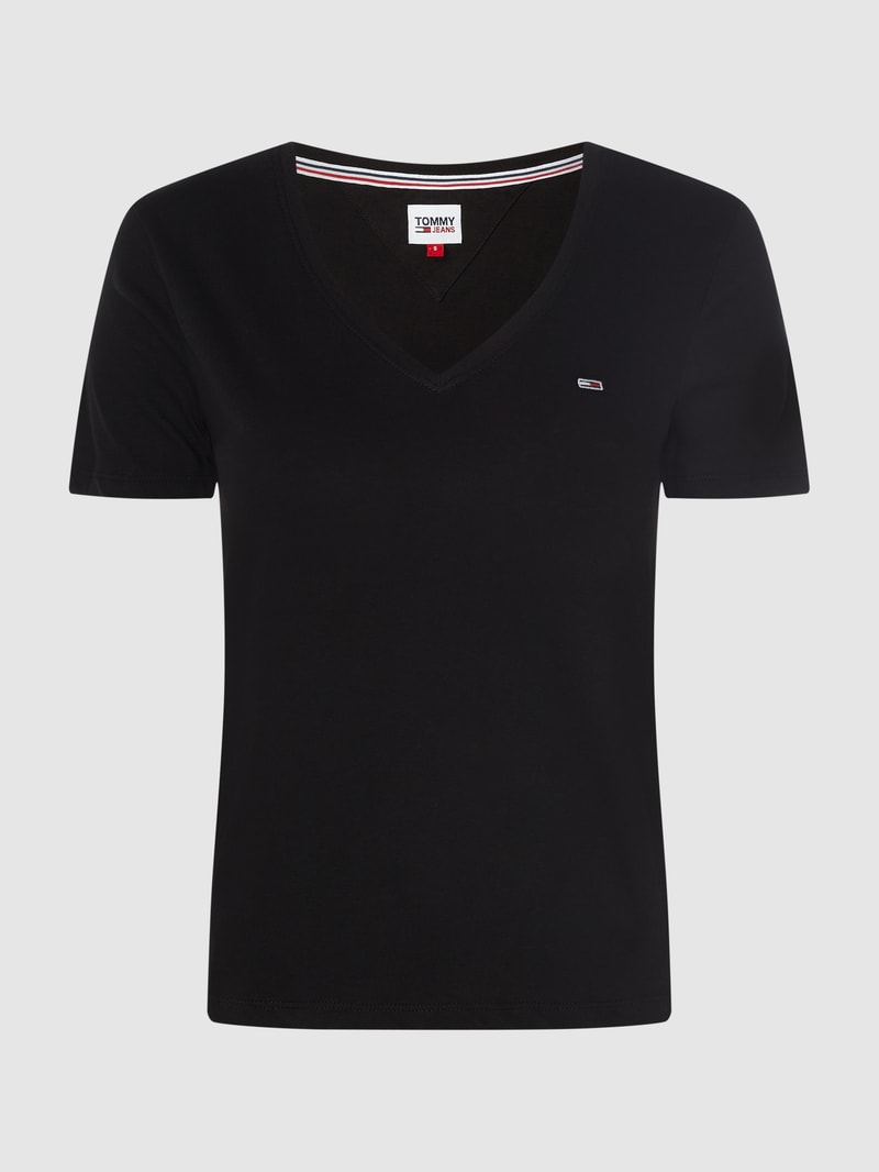 Slim Fit T-Shirt aus Bio-Baumwolle in schwarz