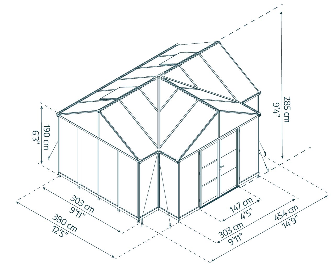 Canopia by Palram Triomphe Gardenchalet, schwarz, 16 m²