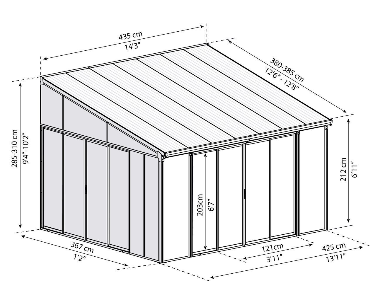 Canopia by Palram Wintergarten SanRemo 4X4.2 Grau