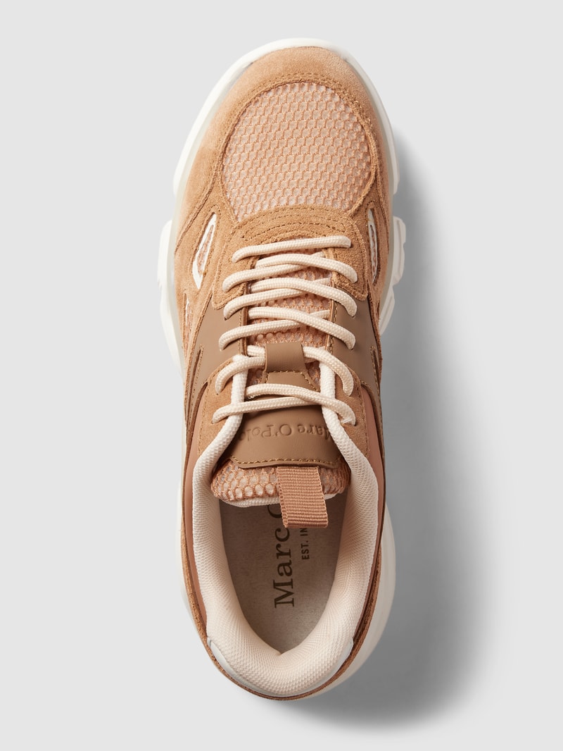 Sneaker mit tonalem Besatz Modell 'Julia' in hellbraun