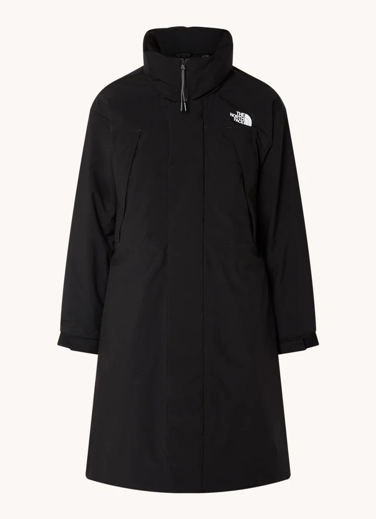 The North Face polsterēta parka ar rāvējslēdzēja kabatām un saliekamu kapuci