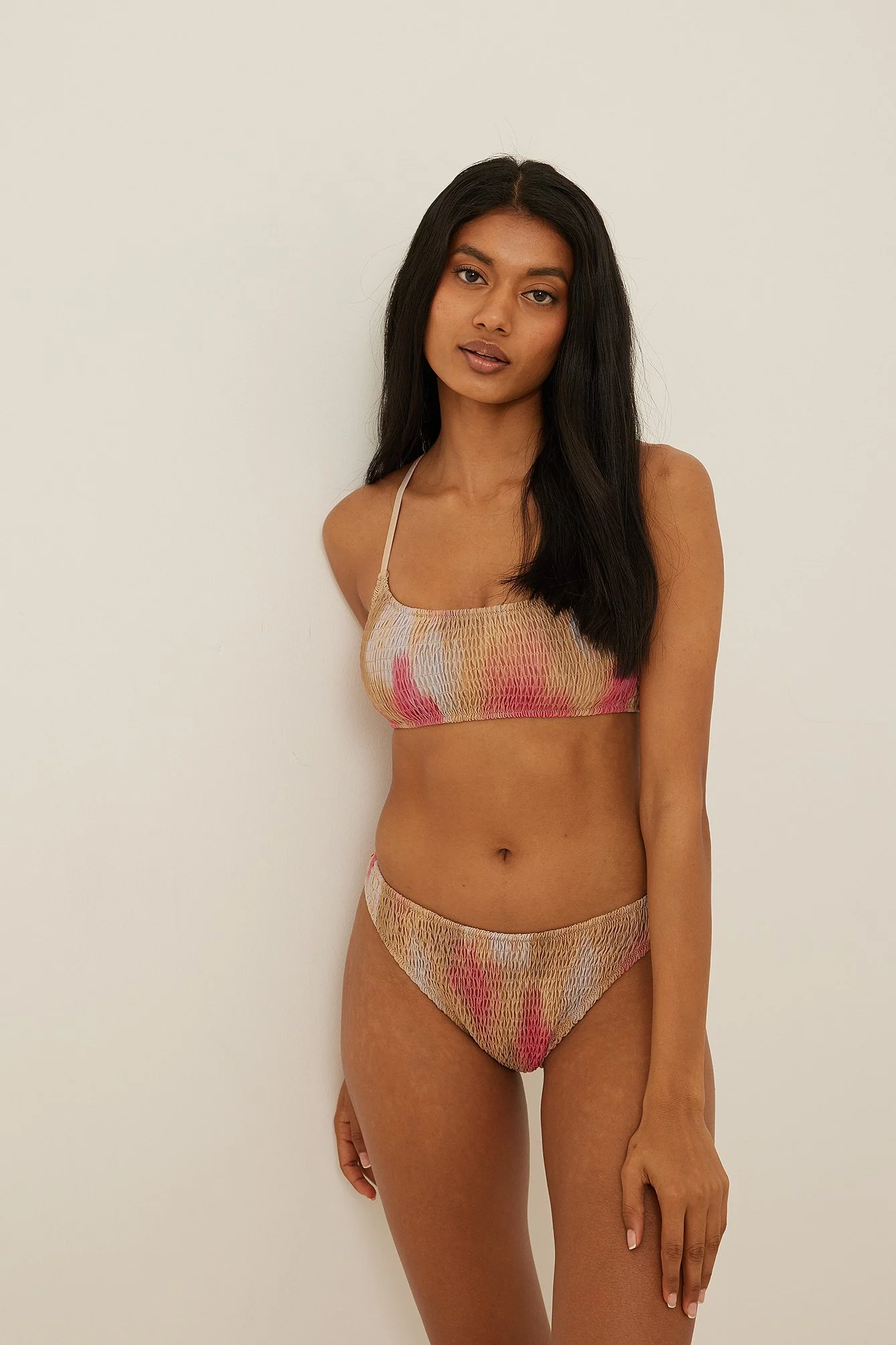 Smocked hochgeschnittenes Bikini-Höschen