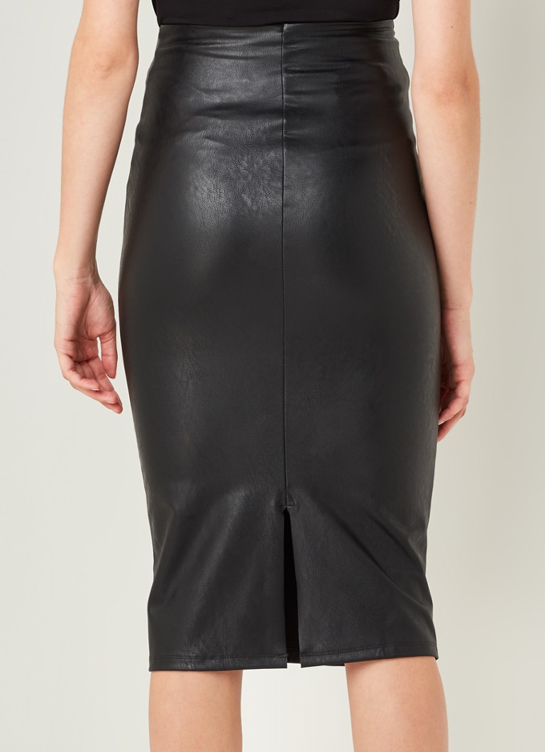 Commando Midi faux leather pencil skirt with slit
