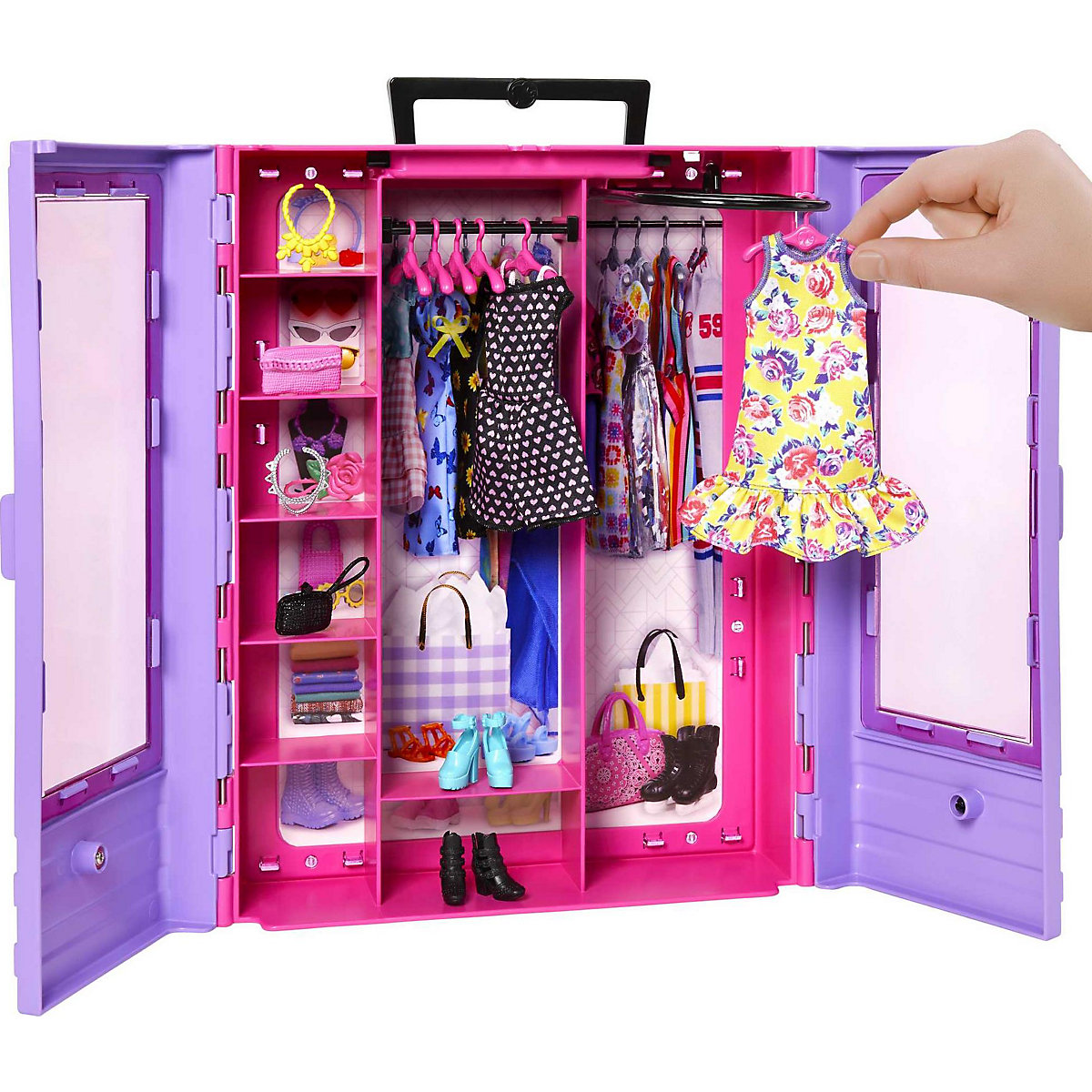 Barbie Fashionistas Kleiderschrank, 6 Kleiderbügel, für Kinder ab 3 Jahren