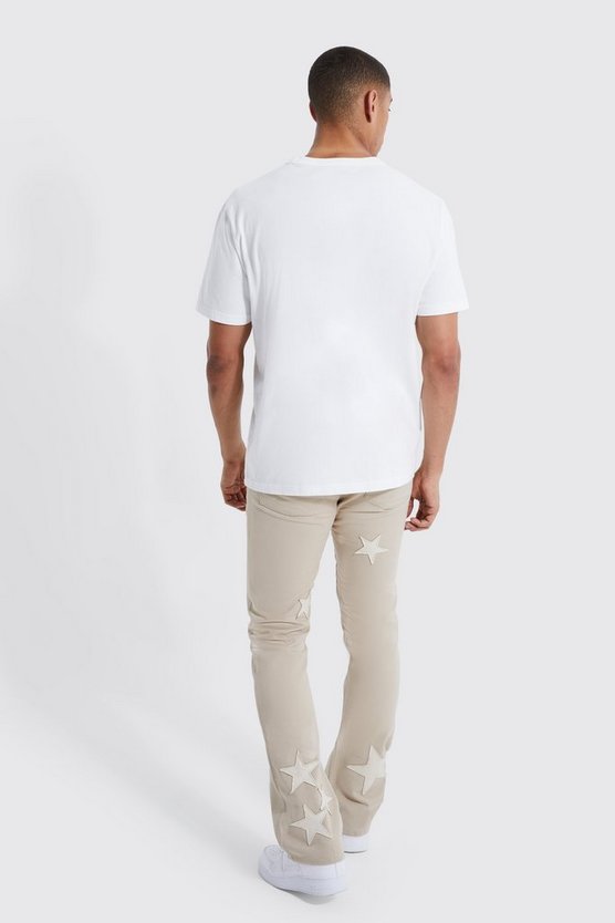 Skinny Schlaghose mit Applikation