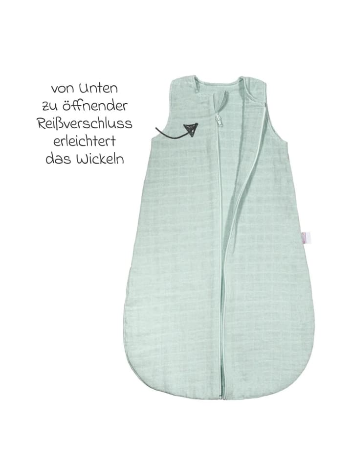 Makian Musselin-Schlafsack - Mint - in gruen günstig kaufen