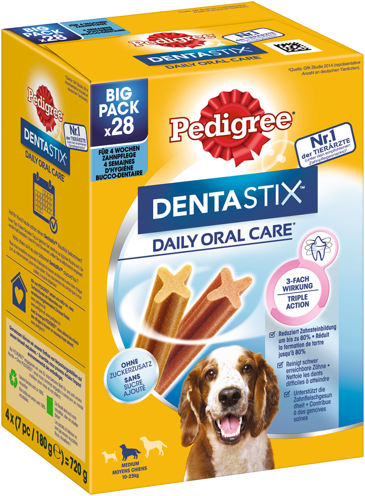 Pedigree Snacks Pedigree Zahnpflege Dentastix Multipack 28 Stück Medium, 11-25kg