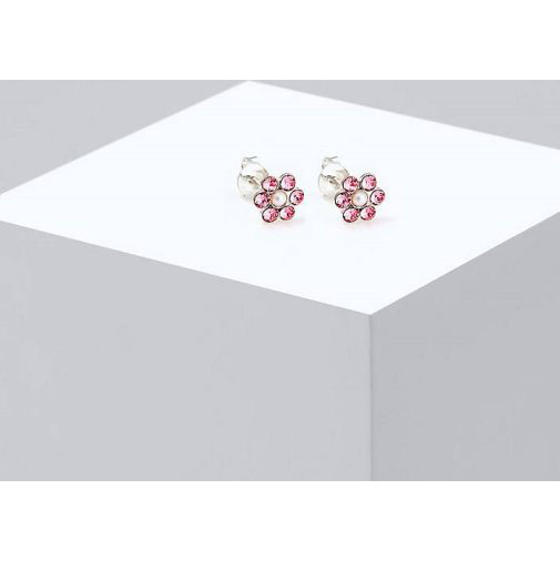 Elli Ohrringe Kinder Blume Floral Kristall 925 Silber