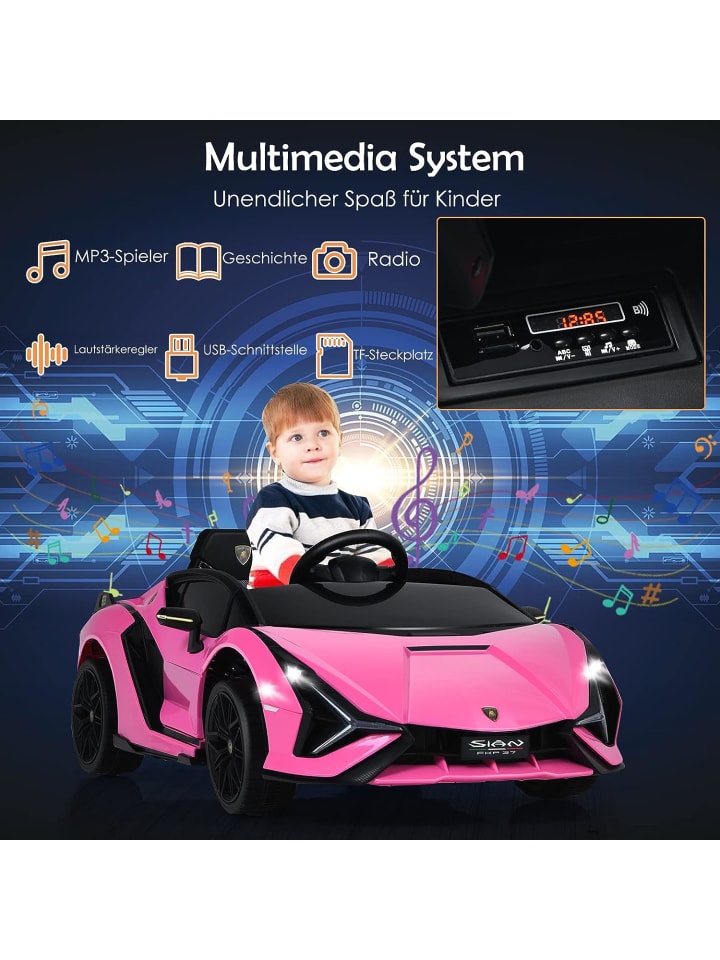 COSTWAY 12V Elektroauto Lamborghini in Rosa günstig kaufen 108 cm
