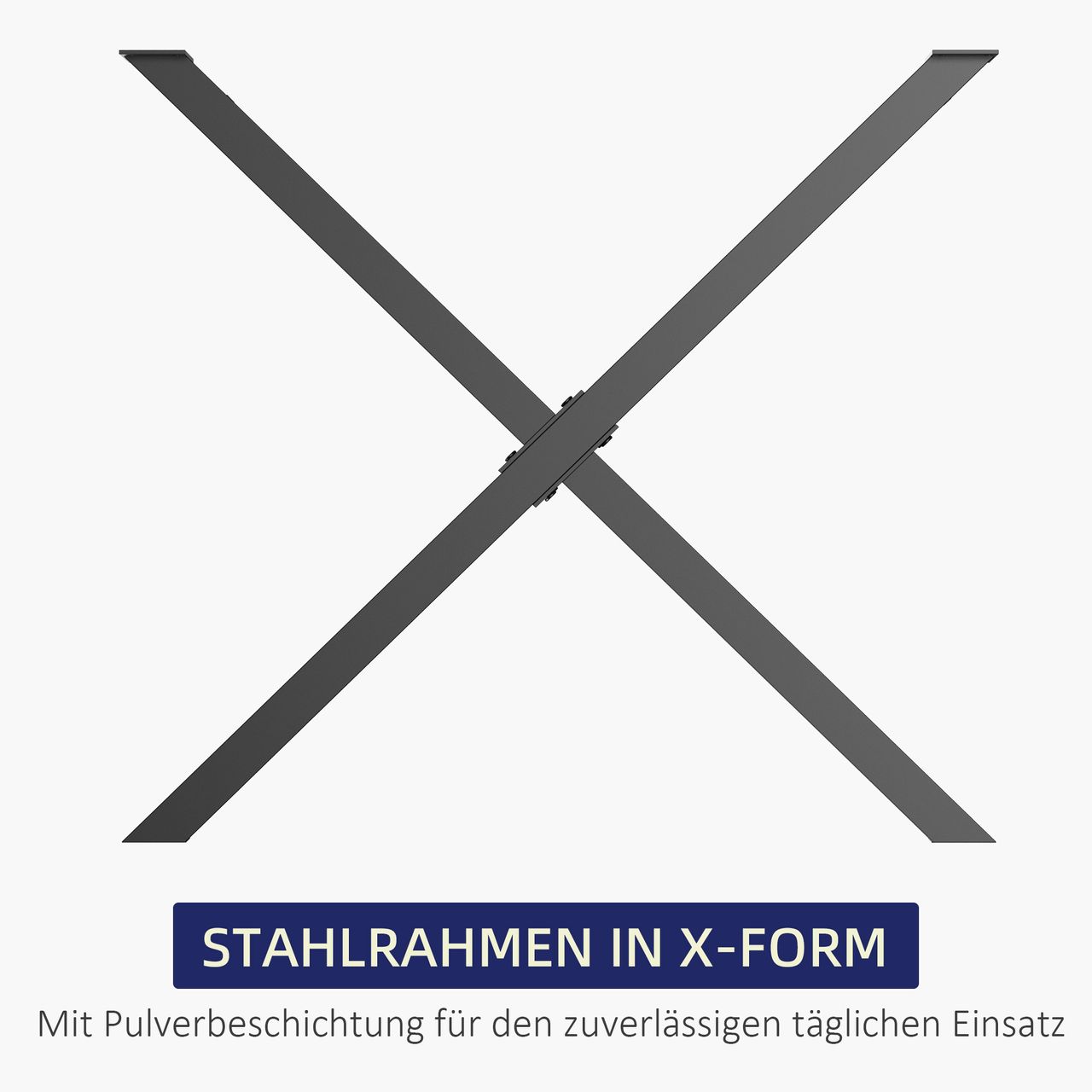 HOMCOM 2 Stück Stahl Tischbeine Tischfüße 72 cm Tischgestell in X-Form Schwarz