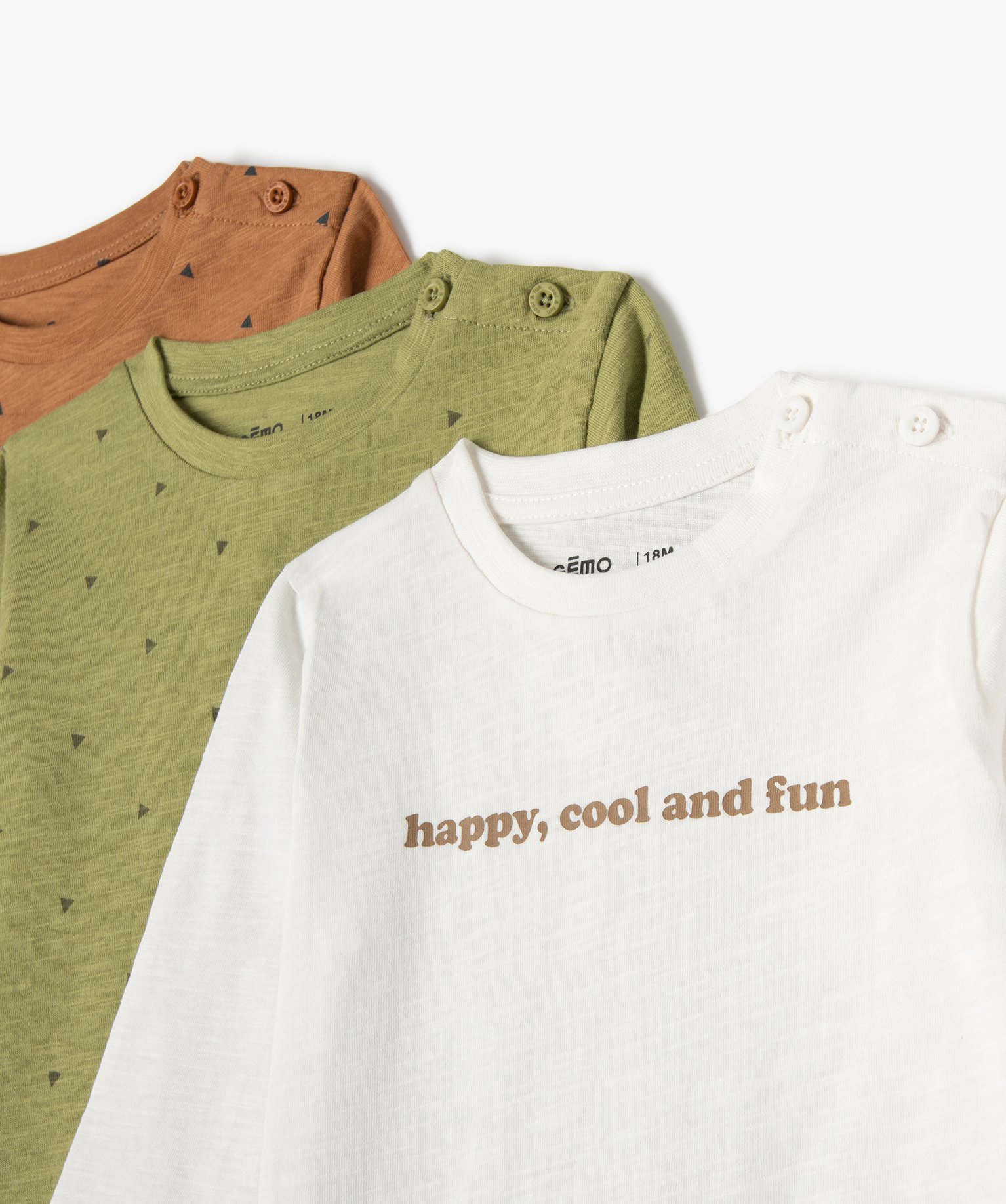Tee-shirt bébé Garçon à manches longues (lot de 3) vert | GEMO