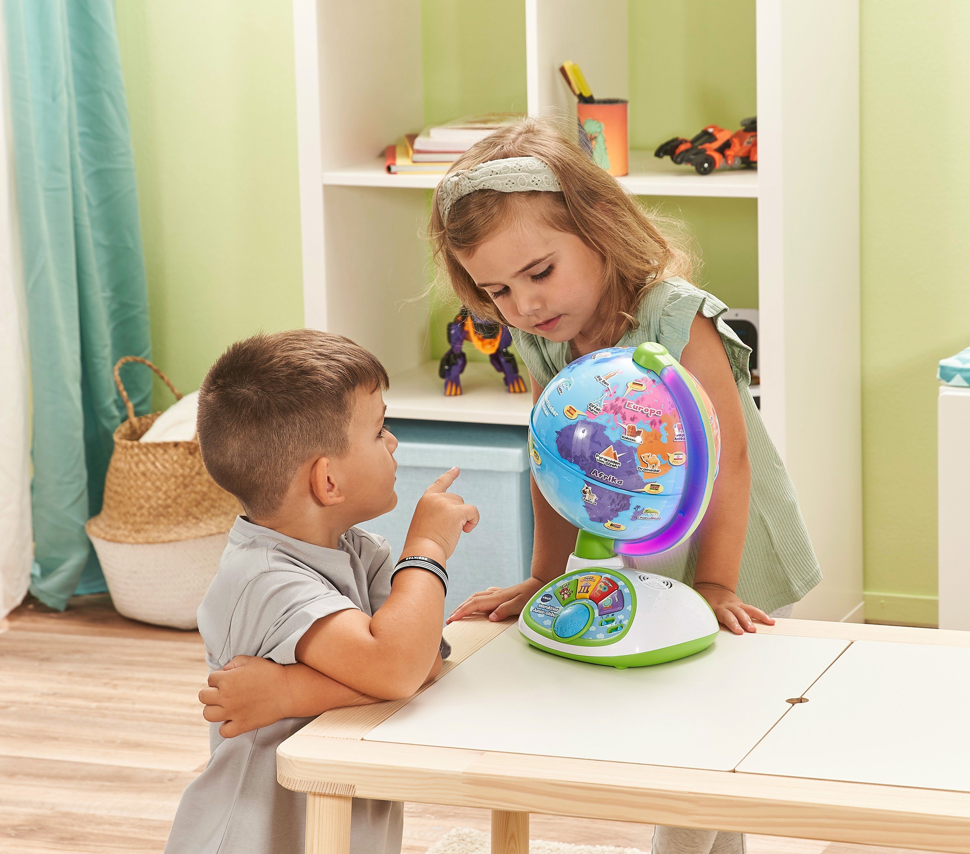 Vtech® Globus Ready Set School, Interaktiver Junior-Globus, Lernglobus mit Licht und Sound