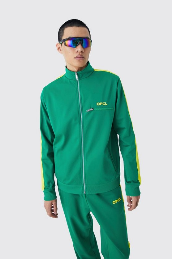 Lockere Trikot-Trainingsjacke mit Reißverschluss-Detail
