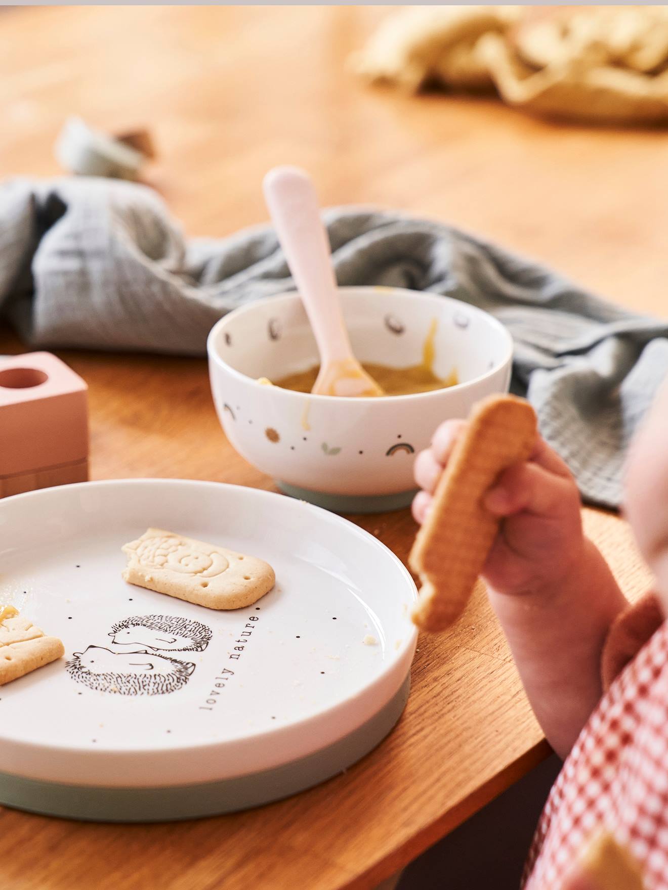 Set vaisselle en céramique et silicone hérissons