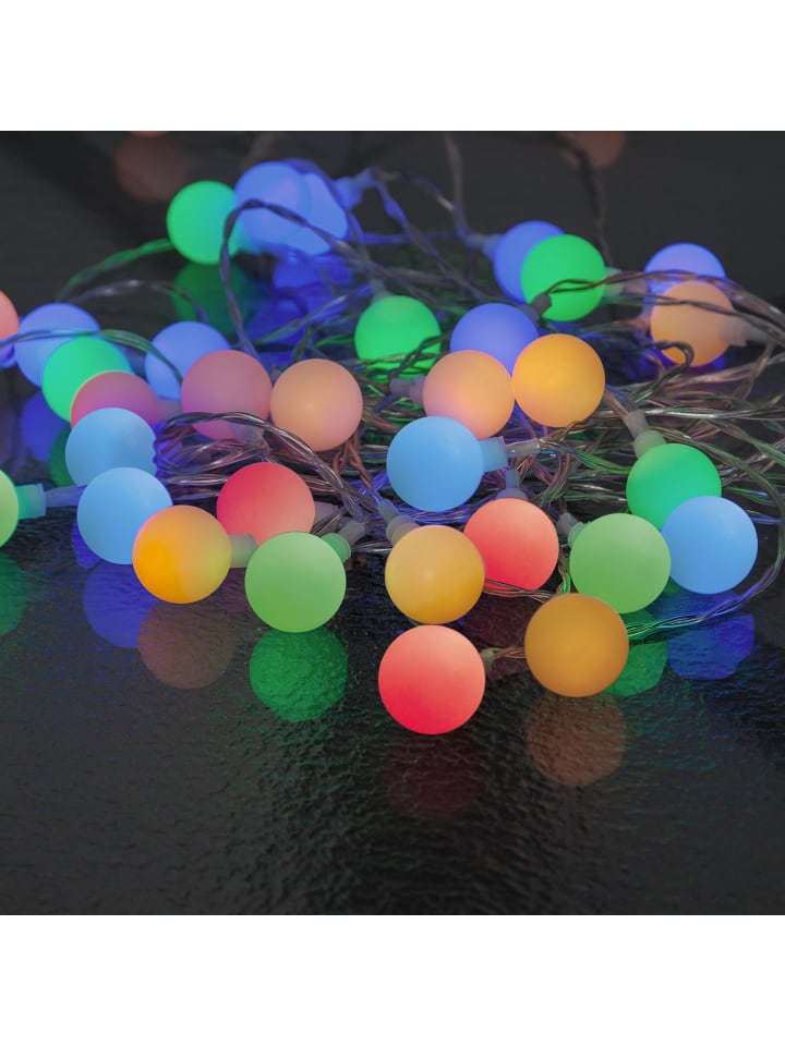 STAR Trading LED Lichterkette BERRY 50 bunte, opale LED Kugeln L: 7,35m in bunt günstig kaufen onesize