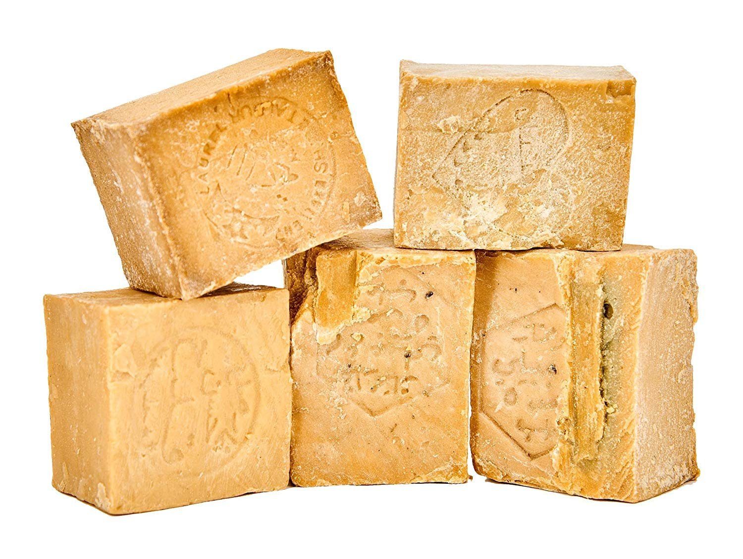 Carenesse Seifen-Set Aleppo Seife 5 Stück lose im Bruch mit Schönheitsfehlern Mixpaket, Alepposeife, Aleppo-Seife, Lorbeerölseife, Naturseife, Duschseife