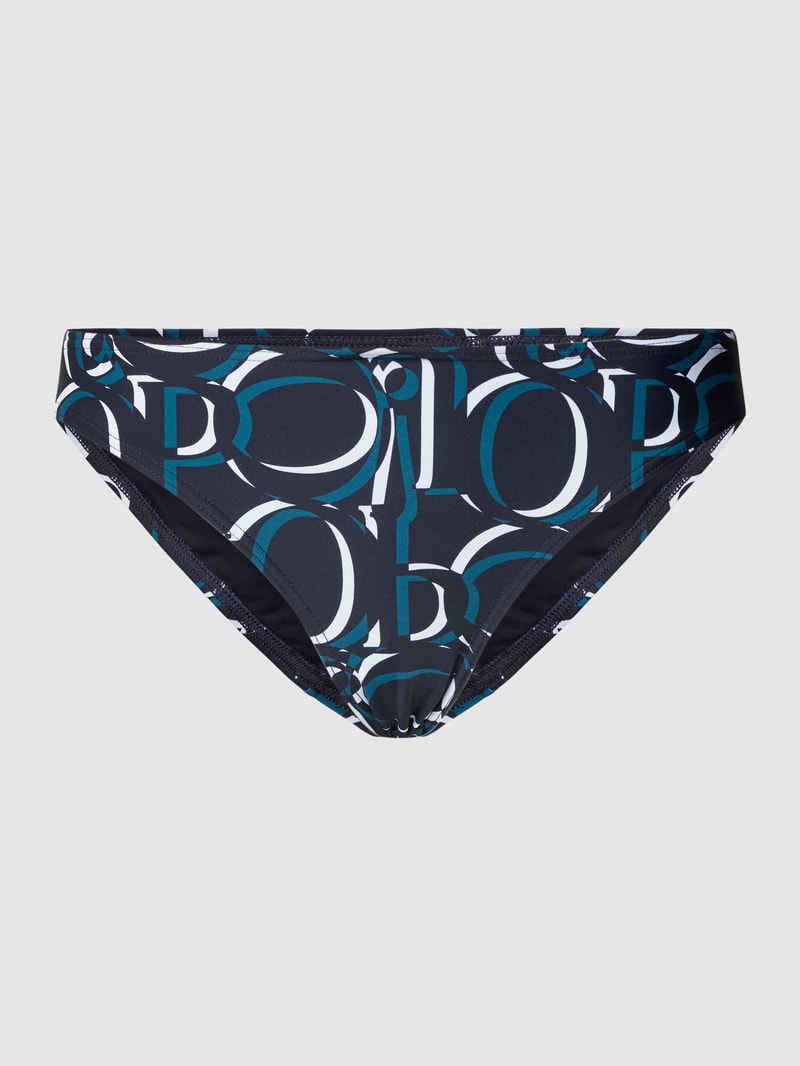 Bikini-Hose mit Allover-Muster Modell 'Marinha' in marineblau