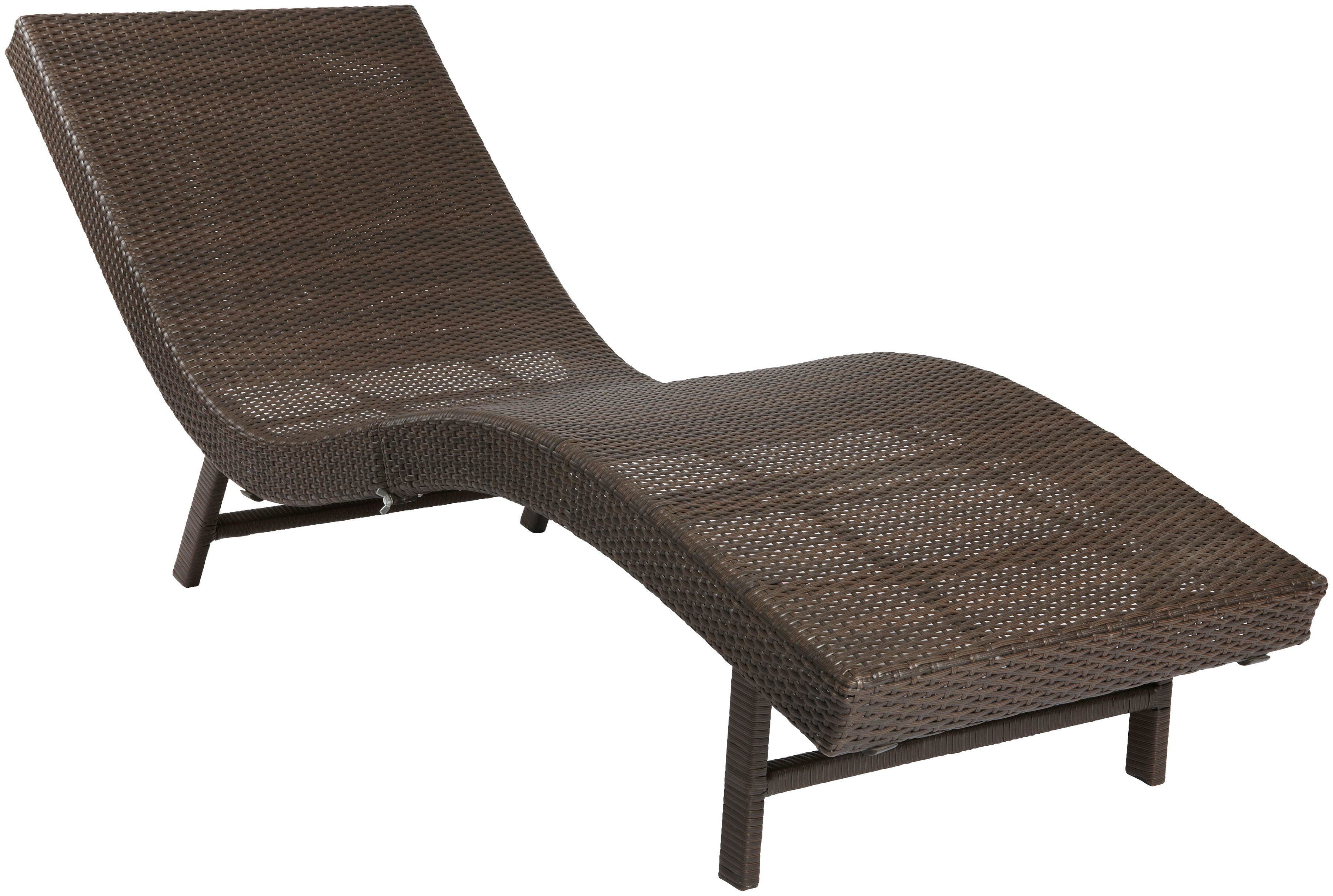 MERXX Gartenliege Piacenza, Polyrattan, braun, inkl. Wendeauflage